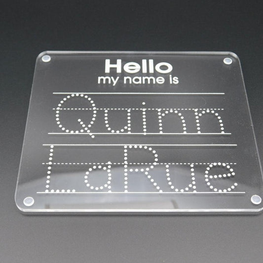 'Hello my name is' Customized Reusable Child's Name Tracing Board - 5.5 x 6 Inches