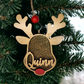 Reindeer Shaker Christmas Ornament - Personalized