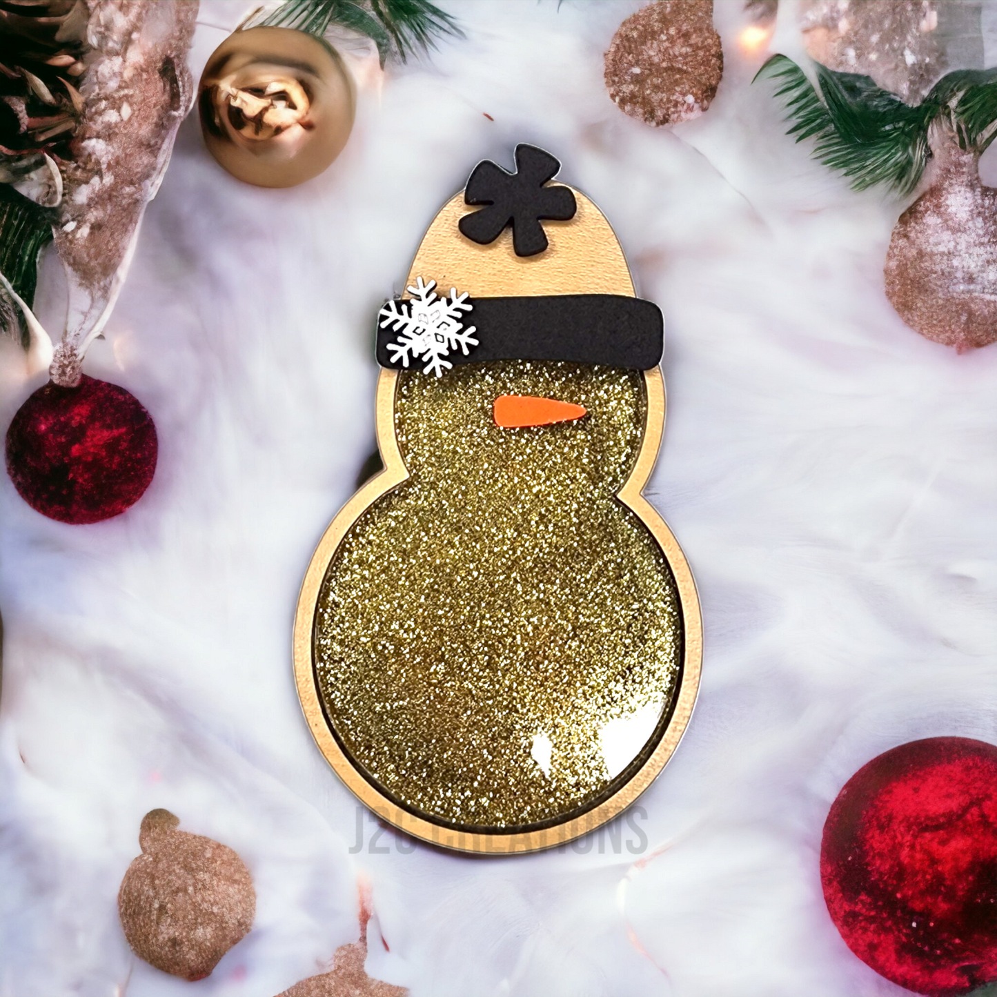 Snowman Shaker Christmas Ornament - personalized