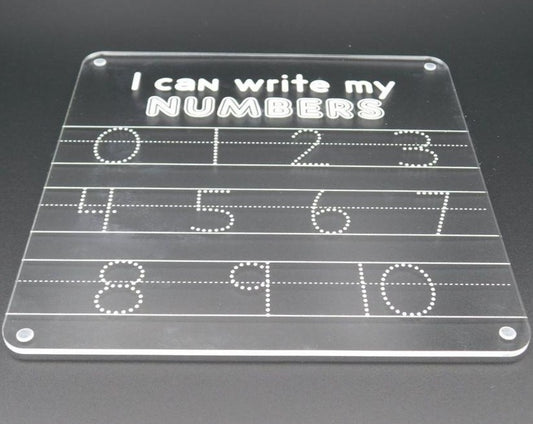 'I Can Write My Numbers' Reusable Tracing Board - Numbers 0 - 9